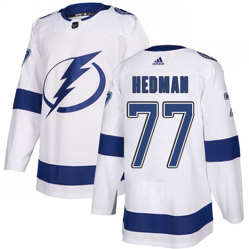 Adidas Tampa Bay Lightning #77 Victor Hedman White Road Authentic Stitched Youth NHL Jersey